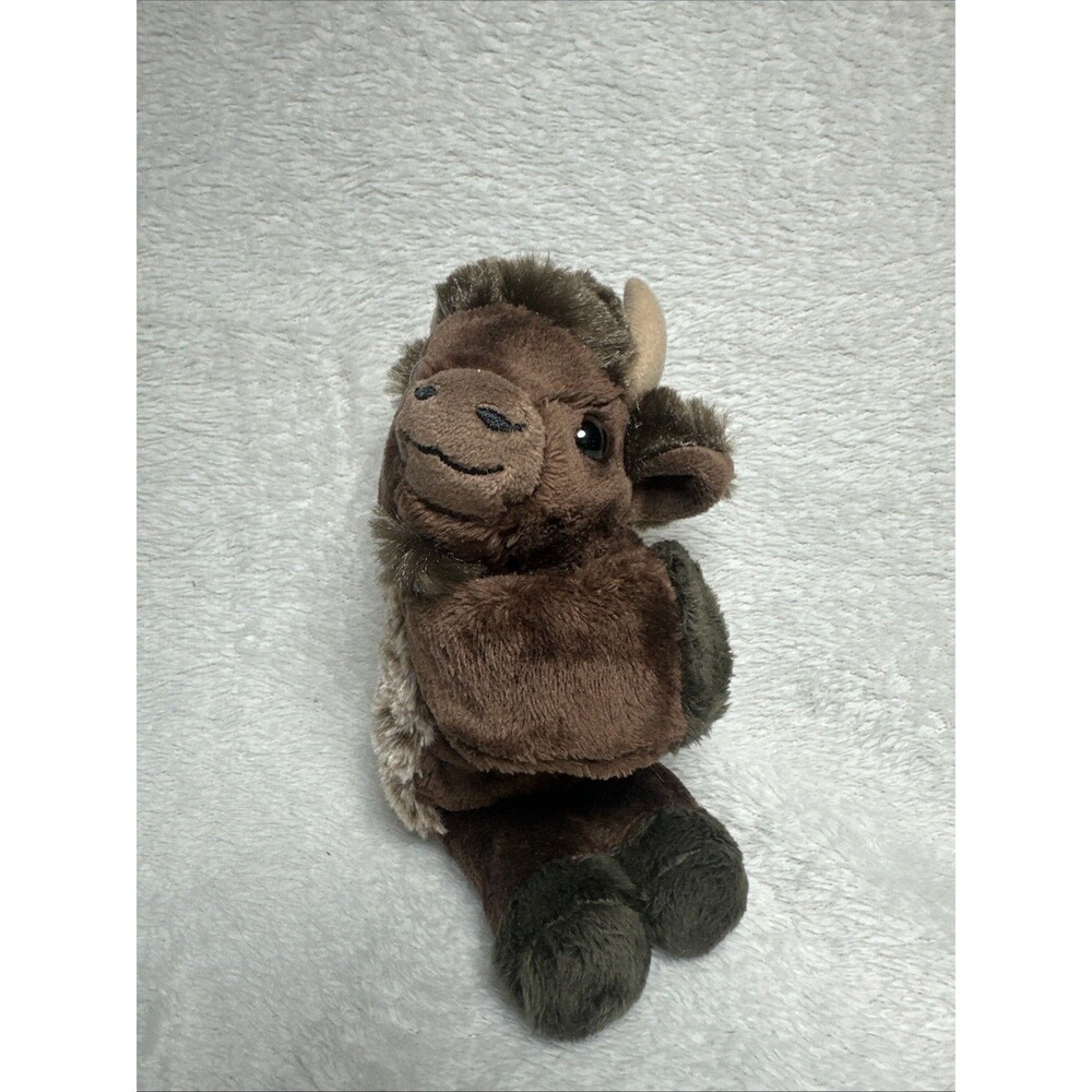 Wild Republic Buffalo Bison Beanbag Wristband Plush Stuffed Toy Brown 8"